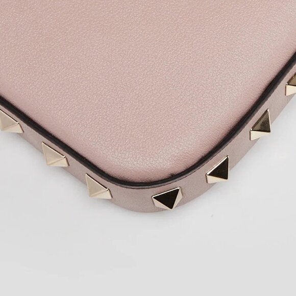Valentino Neutral Leather Rockstud Crossbody Pouch Bag - Picture 10 of 10